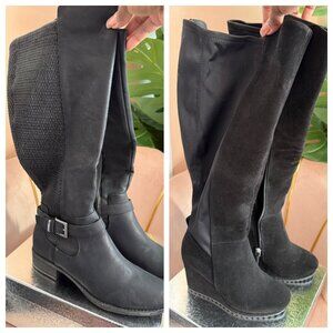 (2) NIB Just Fab + Style & Co Knee-High Black Zip-Up Boots [Size 6.5]